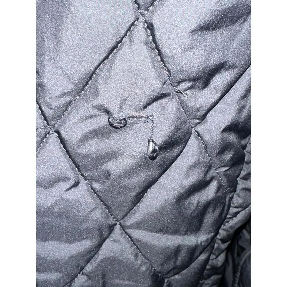 Polo Ralph Lauren black quilted barn snap front hooded jacket Size L (14-16)